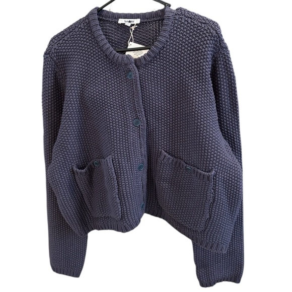 Splendid Collection Andrea Cropped Cardigan in Blue Size XL. NWT - Picture 4 of 12